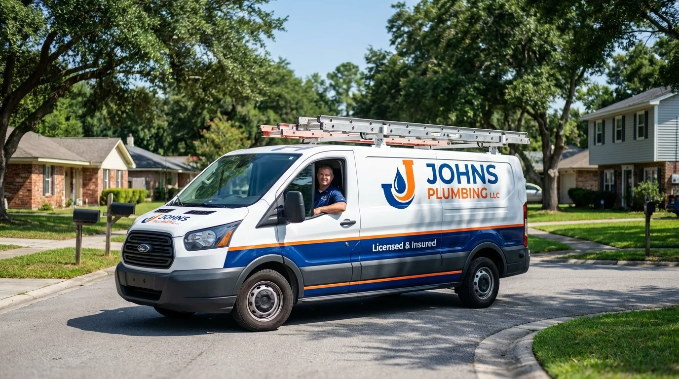 Johns Plumbing LLC service van in Cressona, PA
