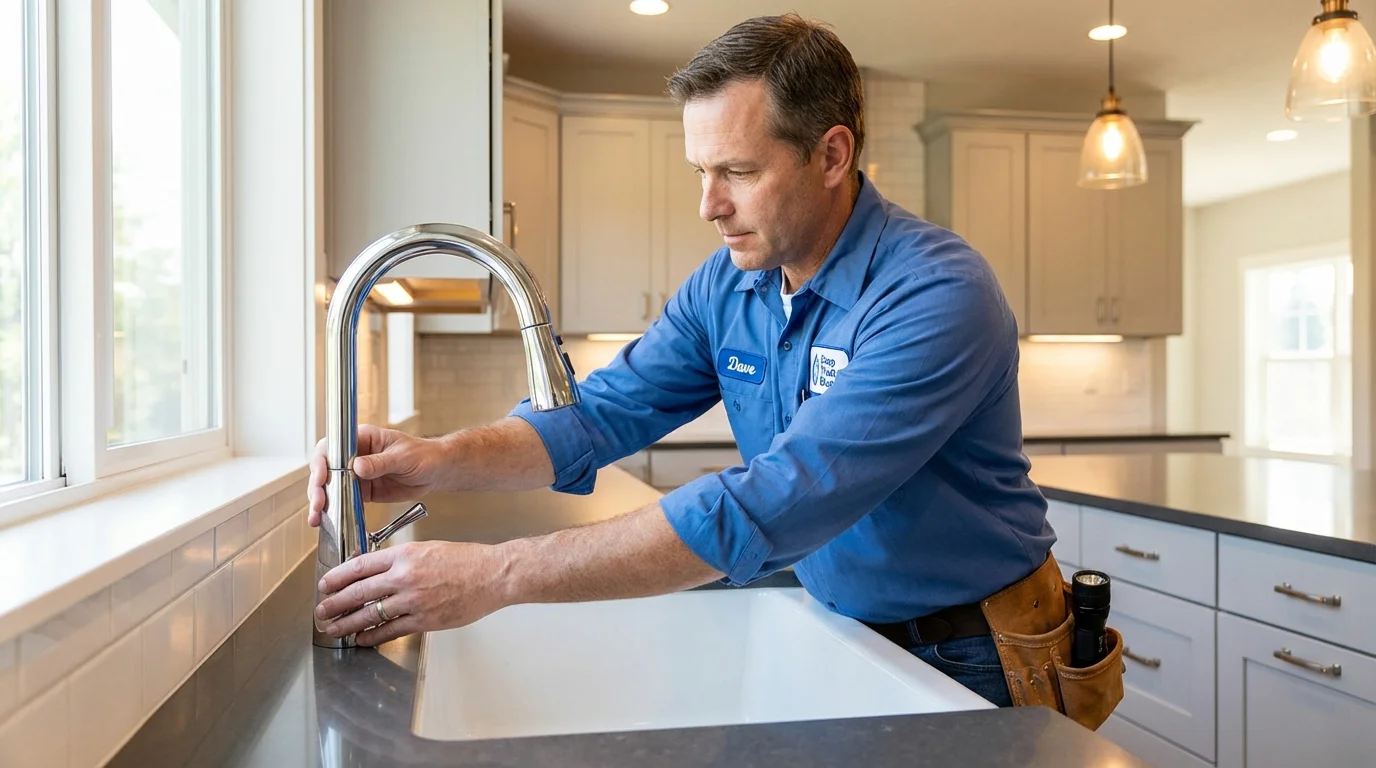 Kitchen faucet installation by Johns Plumbing LLC in Cressona